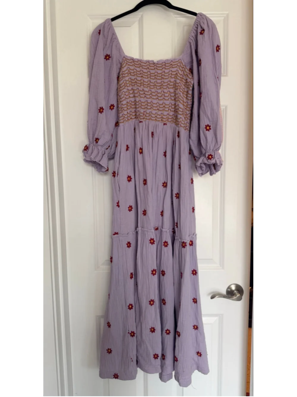Women's Unbranded Floral Maxi Dress Size S Lavender Red